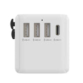 Rixus universal rejse adapter med USB-C - USB-A - 1 - reFix.dk